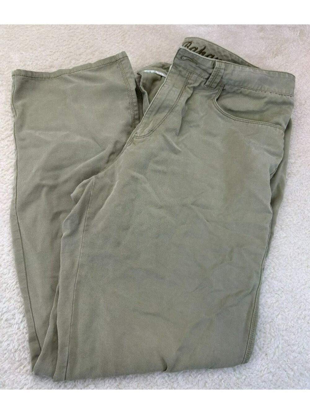 Tommy Bahama Mens Pants Olive Green Size 38 Tencel Cotton Straight Fit Casual Go